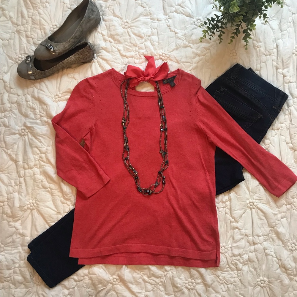 The Limited Outback Red Tie-back Sweater